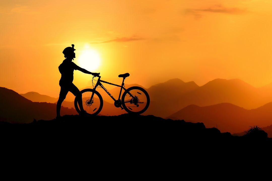 backlit bicycle biker 